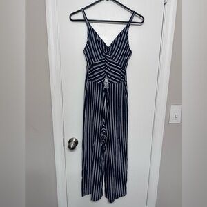 NWOT Hollister Navy and White Jumpsuit